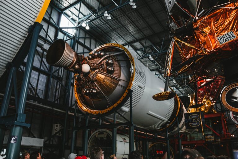 A process of building a space rocket engine at NASA